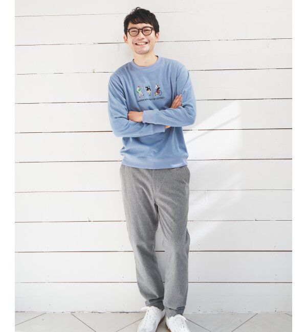 ikka「フェイクスウェード刺繍プルオーバー」|パーカー|