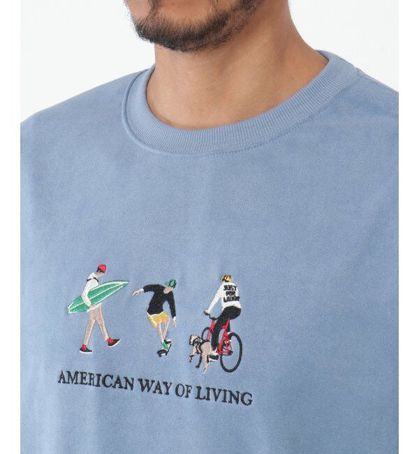 ikka「フェイクスウェード刺繍プルオーバー」|パーカー|