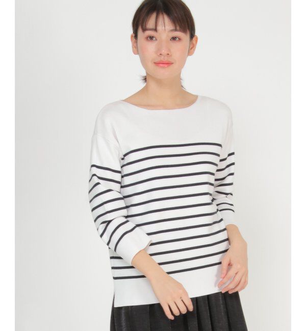 ikka「エコベロボートネックプルオーバー」|プルオーバー|ネイビー