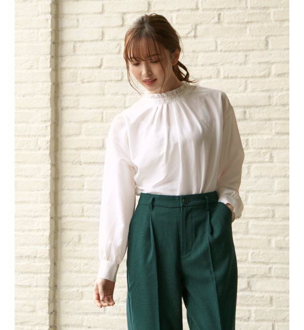 ikka「襟フリル2WAYブラウス」|シャツ・ブラウス|オフホワイト