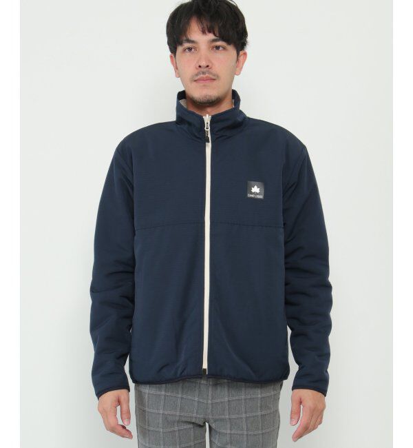 ikka「CAMP LOGOS リバーシブルボアジャケット」|ブルゾン・スタジャン|