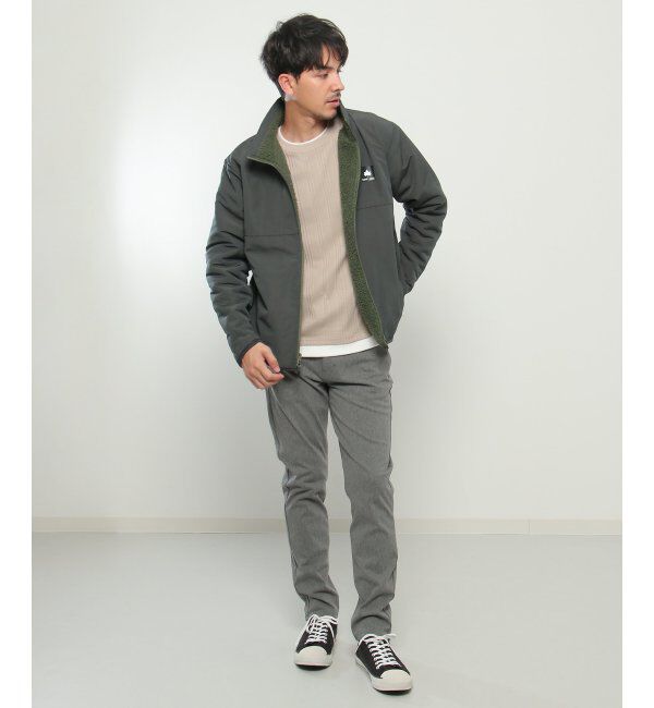 ikka「CAMP LOGOS リバーシブルボアジャケット」|ブルゾン・スタジャン|