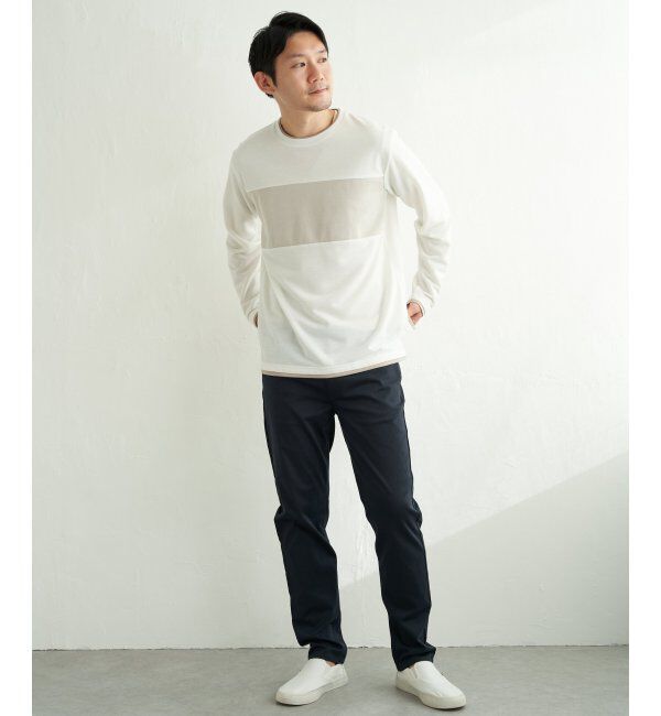 ikka「ミニ裏毛切り替えロンT」|Tシャツ・カットソー|