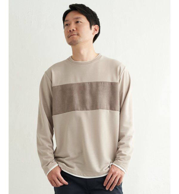 ikka「ミニ裏毛切り替えロンT」|Tシャツ・カットソー|