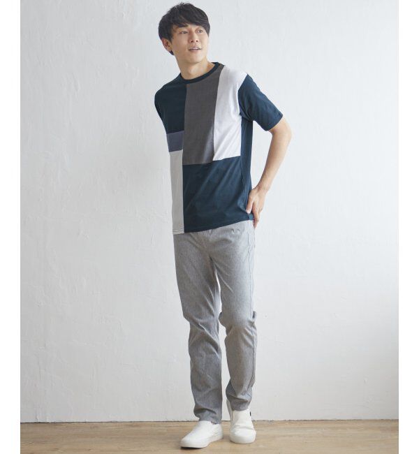 ikka「TRツイル切り替えTシャツ」|Tシャツ・カットソー|