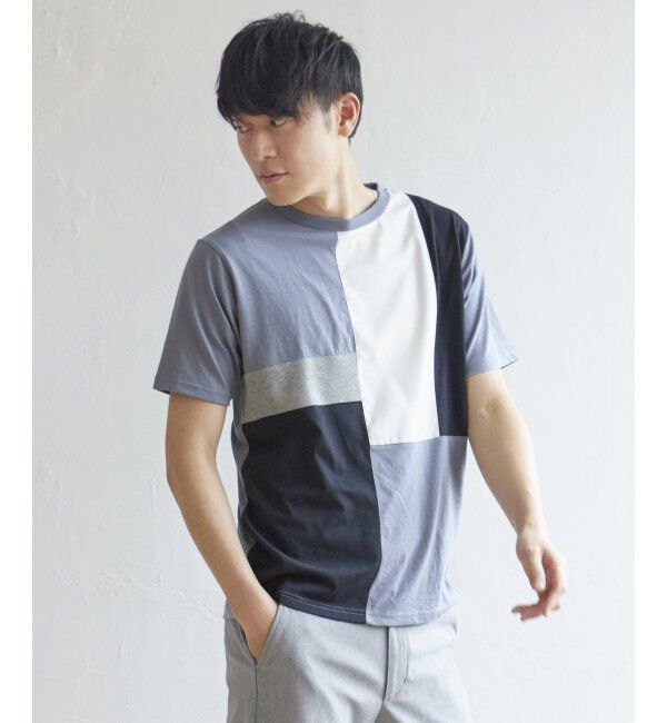 ikka「TRツイル切り替えTシャツ」|Tシャツ・カットソー|