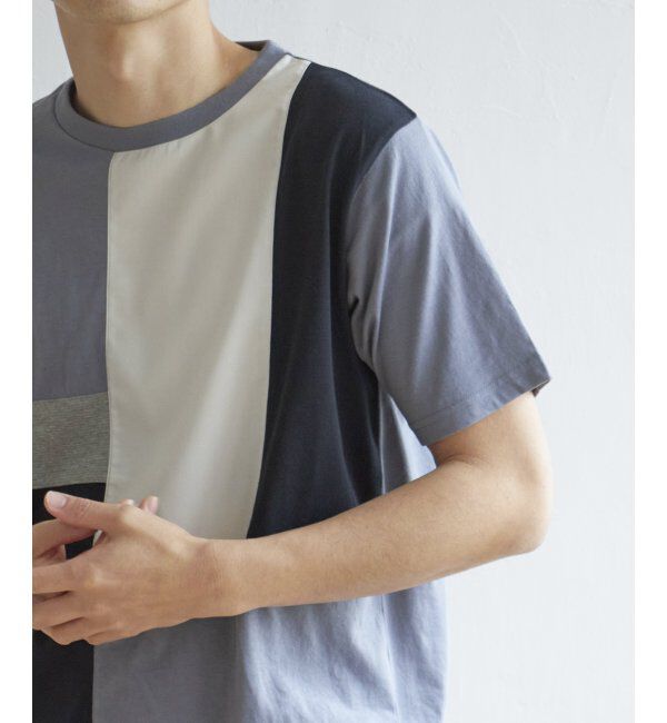 ikka「TRツイル切り替えTシャツ」|Tシャツ・カットソー|