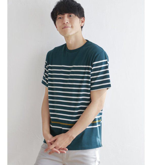 ikka「ボルテックスパネルボーダーＴ」|Tシャツ・カットソー|