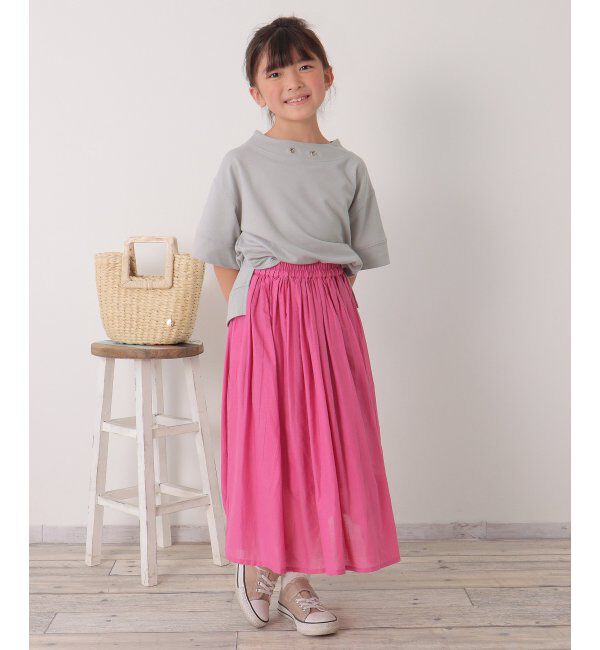 ikka kids「【親子おそろい】鹿の子ワイドネックプルオーバー（120~160cm）」|Tシャツ・カットソー|