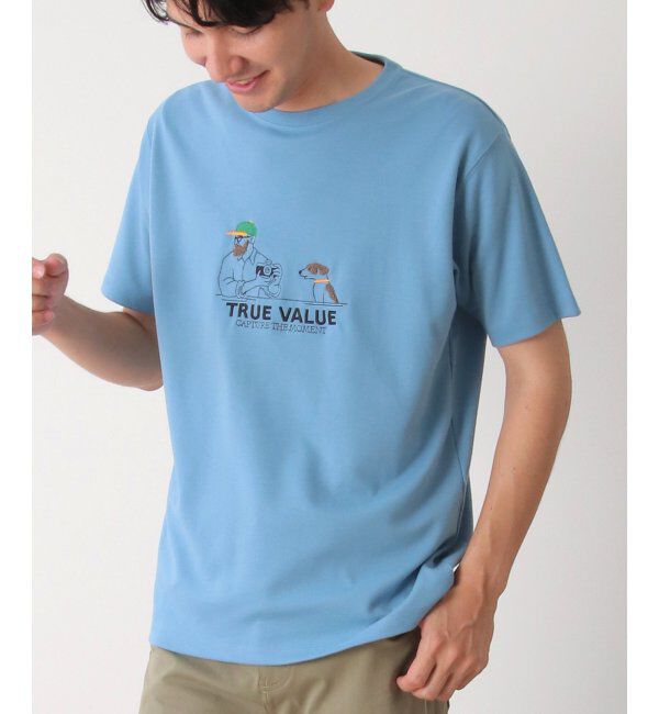 ikka「カメラマンサガラ刺繍Tシャツ」|Tシャツ・カットソー|