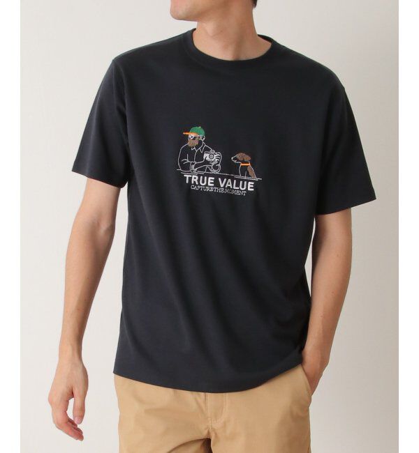 ikka「カメラマンサガラ刺繍Tシャツ」|Tシャツ・カットソー|