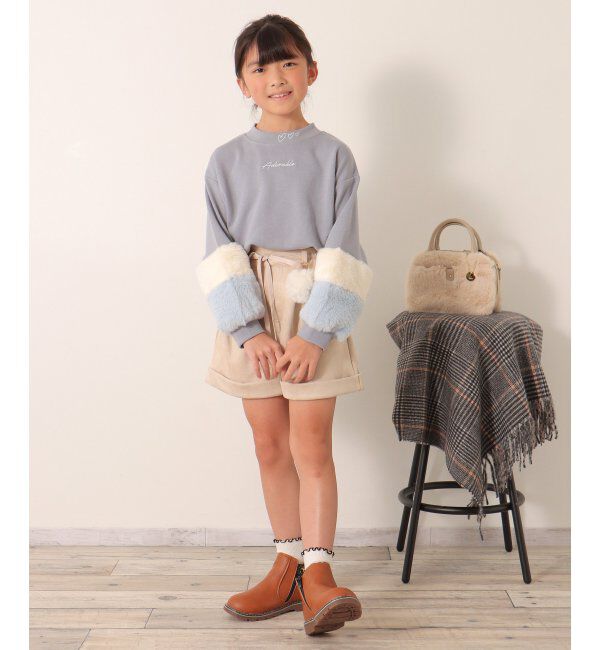 ikka kids「フェイクスエードポンポン付きハーフパンツ（120~160cm）」|その他|