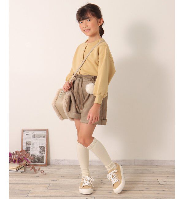 ikka kids「フェイクスエードポンポン付きハーフパンツ（120~160cm）」|その他|