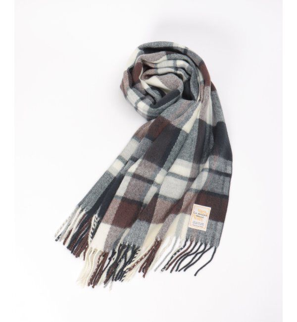 ikka「抗菌加工マルチチェックマフラー」|マフラー|ブラック