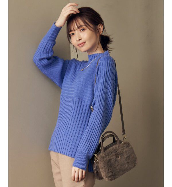 ikka「7Gワイドリブ切り替えプルオーバー」|プルオーバー|ブルー