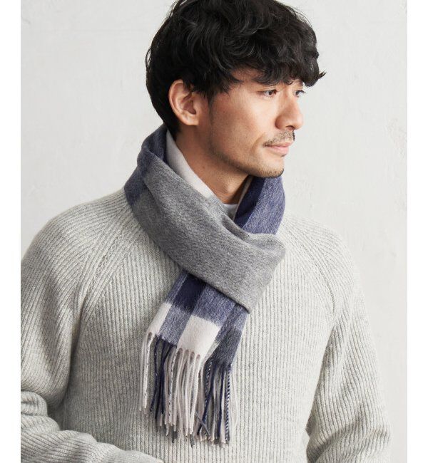 ikka「ウールパネルヘリンボンマフラー」|マフラー|