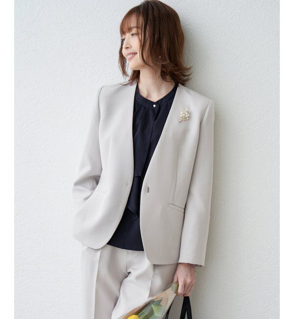 IKKA LOUNGE「【洗濯機で洗える／セットアップ対応】ウォッシャブルVネックジャケット」|その他|