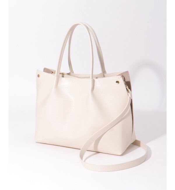 ikka「PUサイド切り替えトートバッグ」|その他|ホワイト