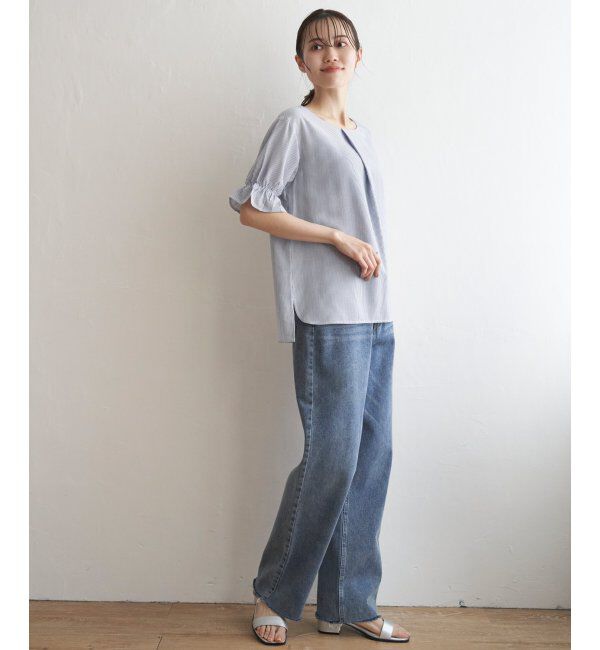 ikka「冷感袖切り替えブラウス」|シャツ・ブラウス|