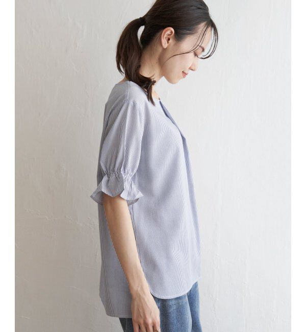 ikka「冷感袖切り替えブラウス」|シャツ・ブラウス|