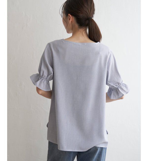 ikka「冷感袖切り替えブラウス」|シャツ・ブラウス|