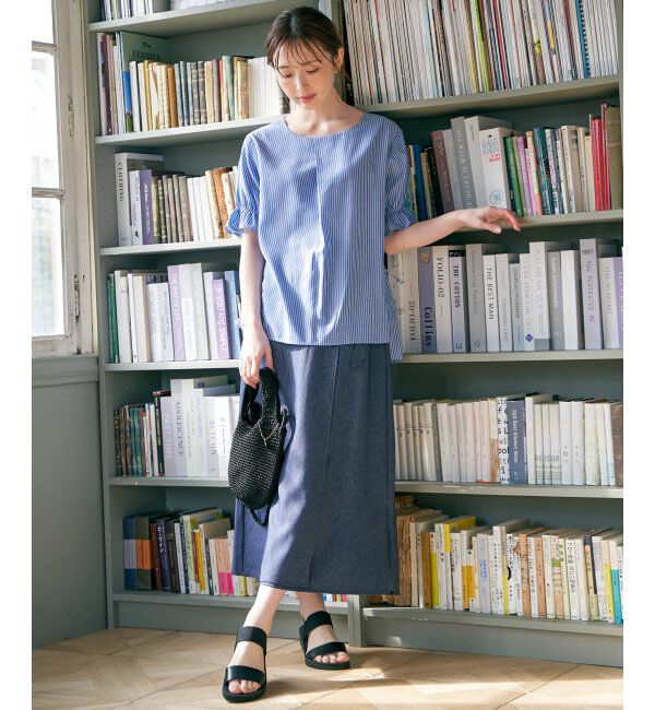 ikka「冷感袖切り替えブラウス」|シャツ・ブラウス|