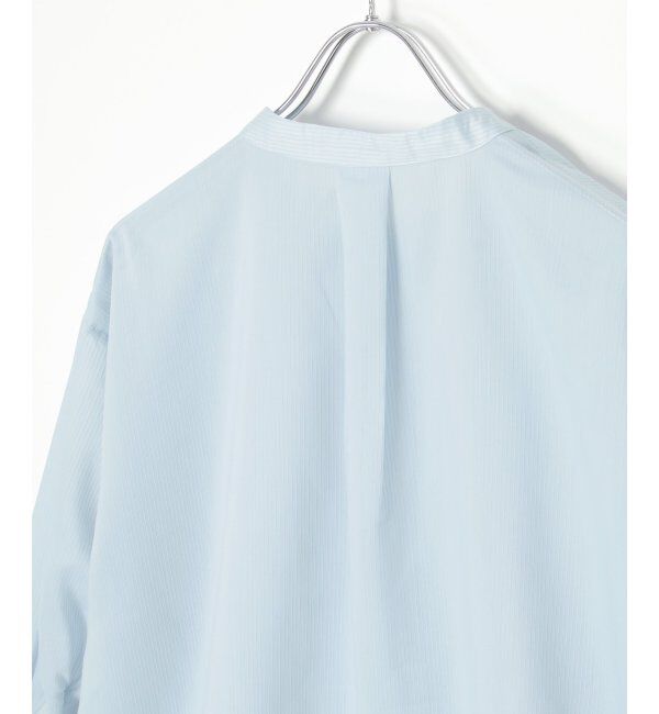 ikka「シアストライプバンドカラーシャツ」|シャツ・ブラウス|