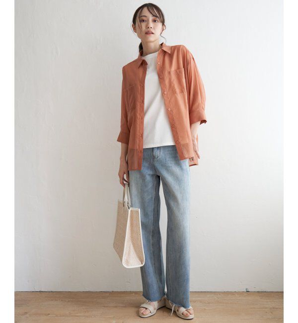 ikka「【2点セット】シアーシャツタンクアンサンブル」|シャツ・ブラウス|