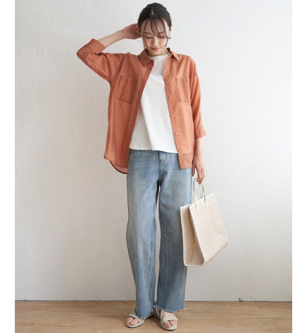 ikka「【2点セット】シアーシャツタンクアンサンブル」|シャツ・ブラウス|