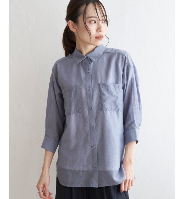 ikka「【2点セット】シアーシャツタンクアンサンブル」|シャツ・ブラウス|