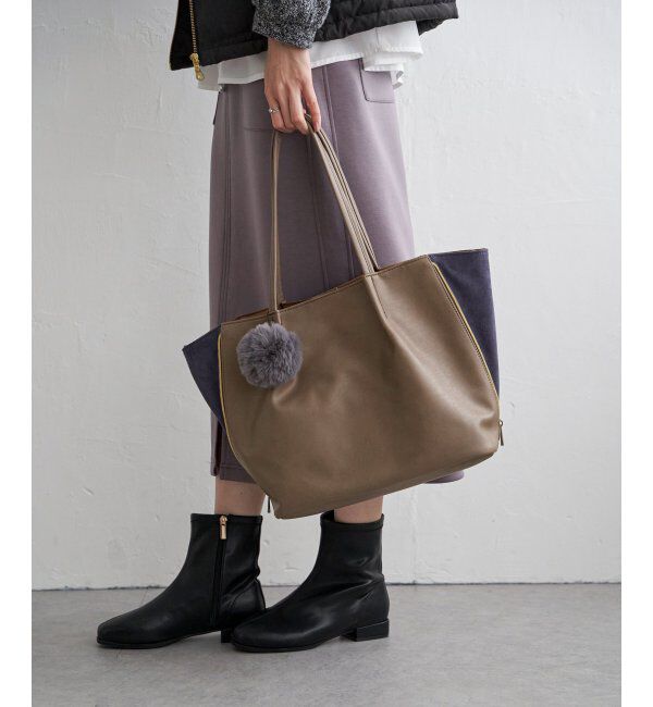 ikka「バイカラーサイドキリカエトート」|その他|オークル