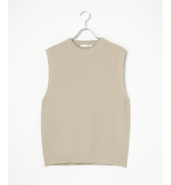 ikka「【洗濯機で洗える】GOKU楽ニット鹿の子ベスト」|ニット・セーター|