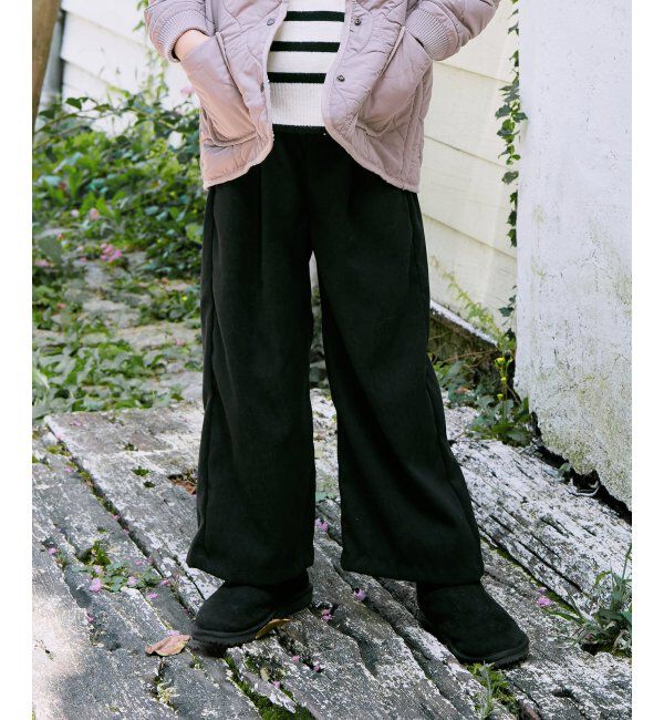 ikka kids「レースアップワイドパンツ（120~160cm）」|その他|ブラック