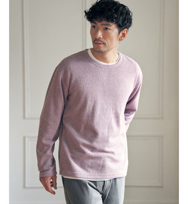 ikka「【2点セット】メランジ畦プルオーバーインナーセット」|パーカー|