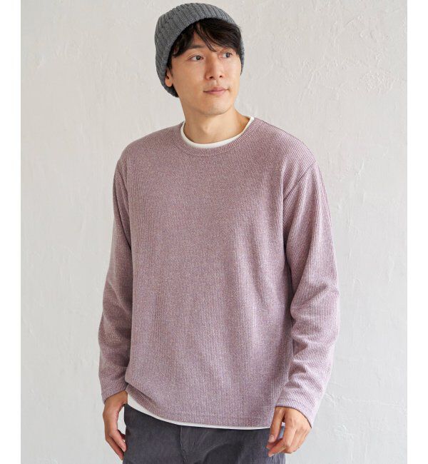 ikka「【2点セット】メランジ畦プルオーバーインナーセット」|パーカー|