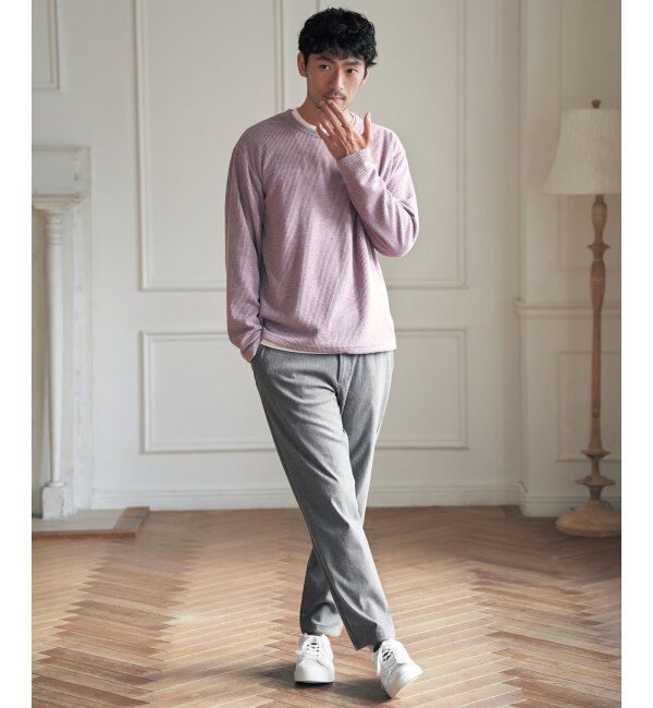 ikka「【2点セット】メランジ畦プルオーバーインナーセット」|パーカー|