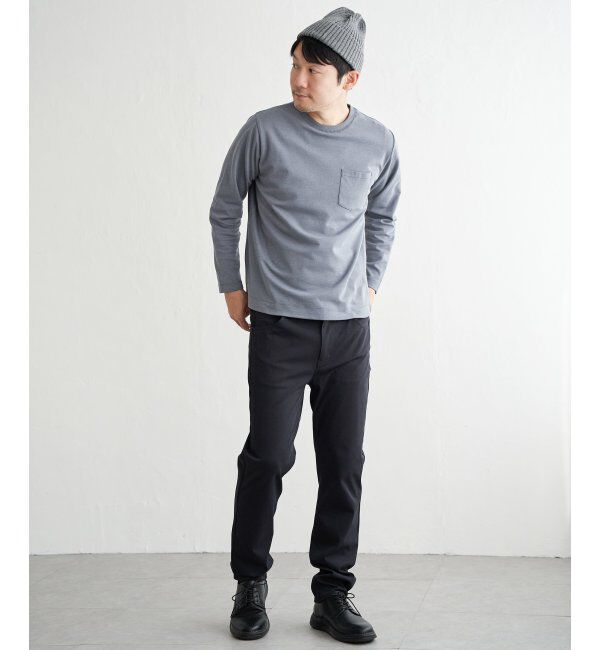 ikka「ライトダンボールWフェイスロンT」|Tシャツ・カットソー|