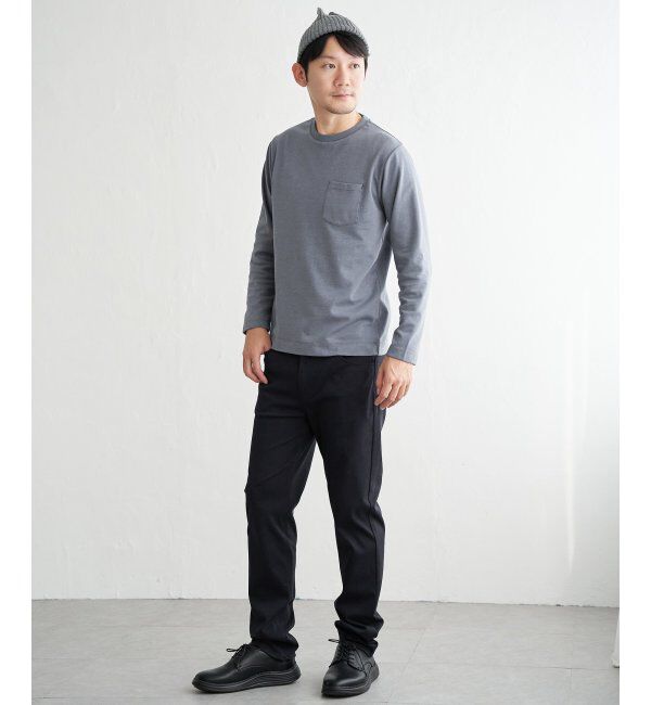 ikka「ライトダンボールWフェイスロンT」|Tシャツ・カットソー|