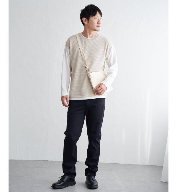 ikka「ビッグワッフルフェイクベストロンT」|Tシャツ・カットソー|