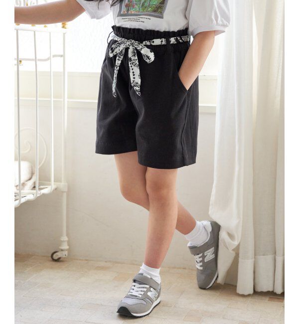 ikka kids「スカーフベルト付きストレッチキュロット（120~160cm）」|その他|ダークグレー