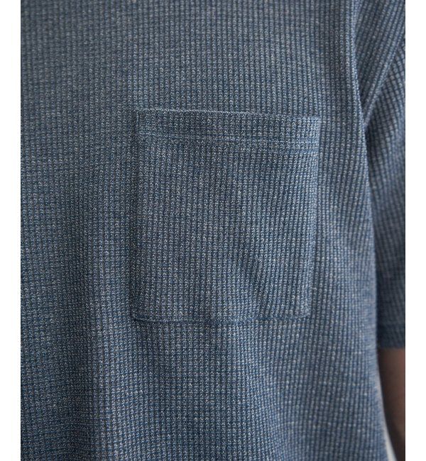ikka「【雑誌MonoMax5月号掲載】メランジワッフルポケ付きフェイクTシャツ」|Tシャツ・カットソー|