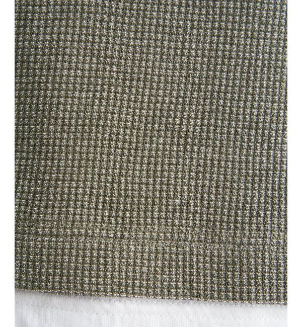 ikka「【雑誌MonoMax5月号掲載】メランジワッフルポケ付きフェイクTシャツ」|Tシャツ・カットソー|