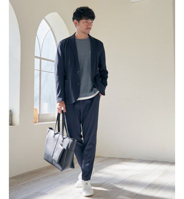 ikka「【雑誌MonoMax5月号掲載】メランジワッフルポケ付きフェイクTシャツ」|Tシャツ・カットソー|