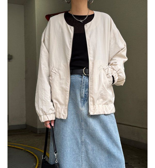 Lbc with Life「ナイロンシャーリングブルゾン」|ブルゾン・スタジャン|オフホワイト