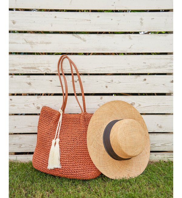 Lbc with Life「タッセルペーパートートバッグ」|その他|オレンジ