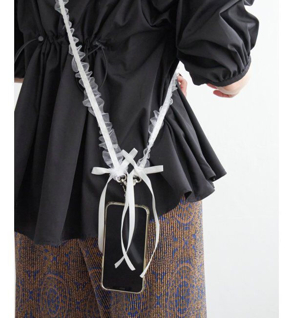 VENCE share style「フリルリボンストラップ」|ネックレス|ホワイト