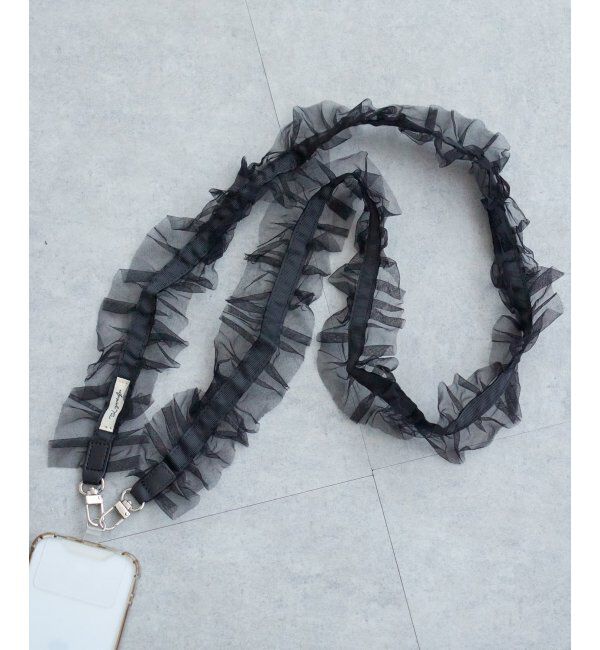 VENCE share style「リボンフリルストラップ」|ネックレス|ブラック