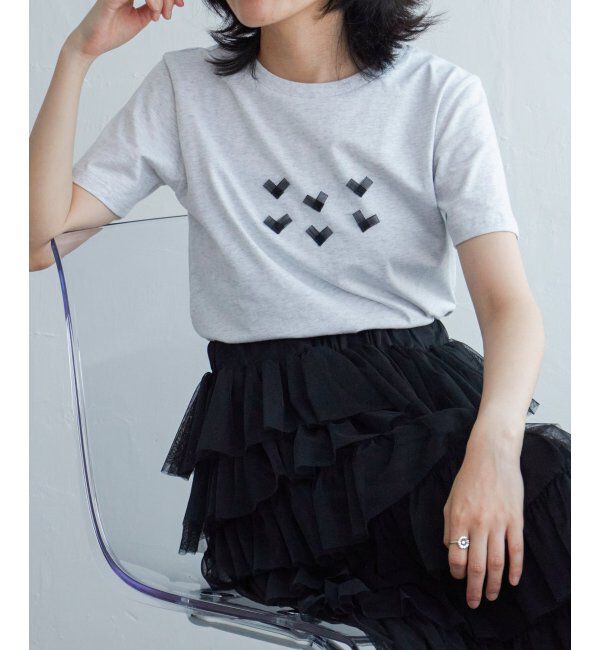 VENCE share style「オーガンジーハートTシャツ」|Tシャツ・カットソー|