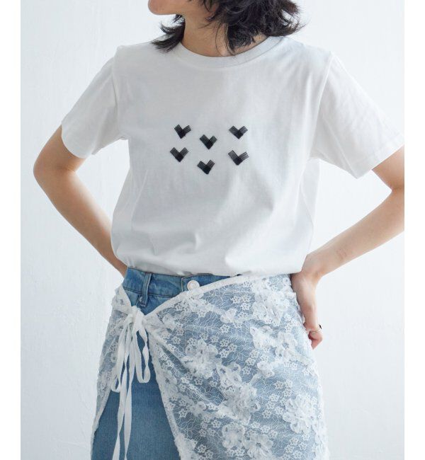 VENCE share style「オーガンジーハートTシャツ」|Tシャツ・カットソー|