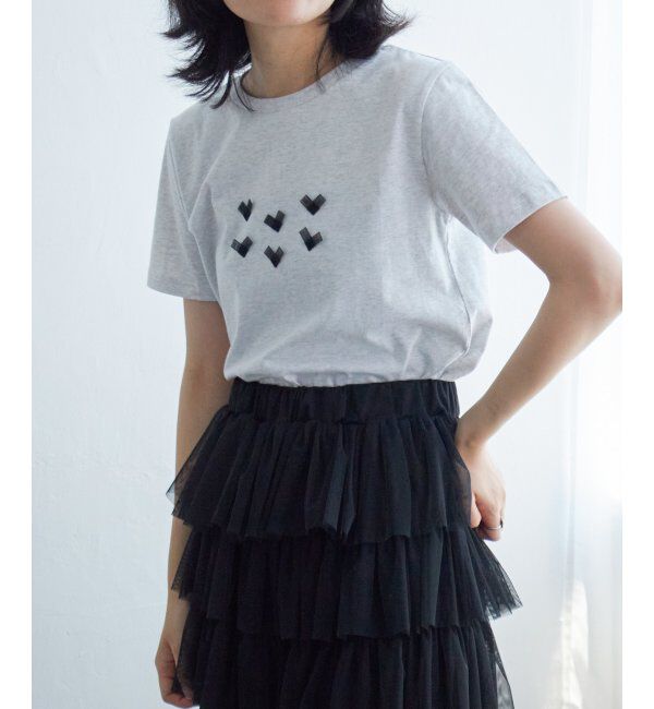 VENCE share style「オーガンジーハートTシャツ」|Tシャツ・カットソー|